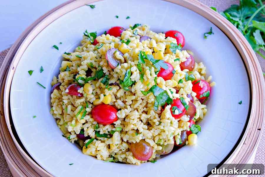curried rice salad in a bowl