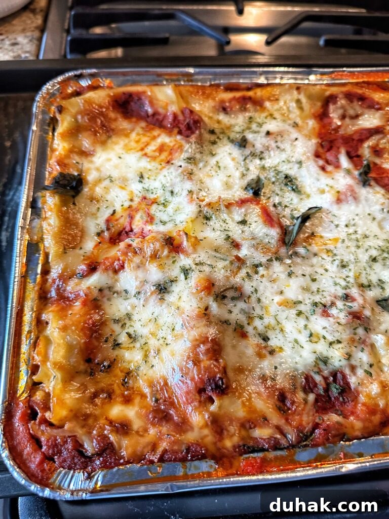Authentic Italian Lasagna Recipe for Rich, Homemade Flavor 13 A close up of a finished lasagna