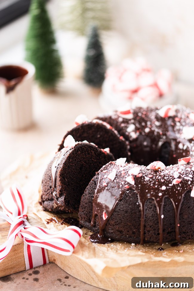 dark chocolate peppermint bundt