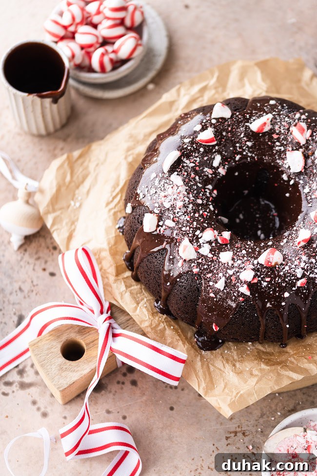 chocolate peppermint bundt cake