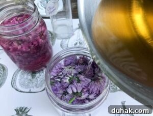 pour on heated vinegar
