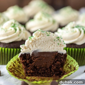 Guinness and Bailey’s Irish Car Bomb Cupcakes Recipe 7 Irish Car Bomb cupcake cut in half
