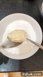 making cookie portions with a spoon