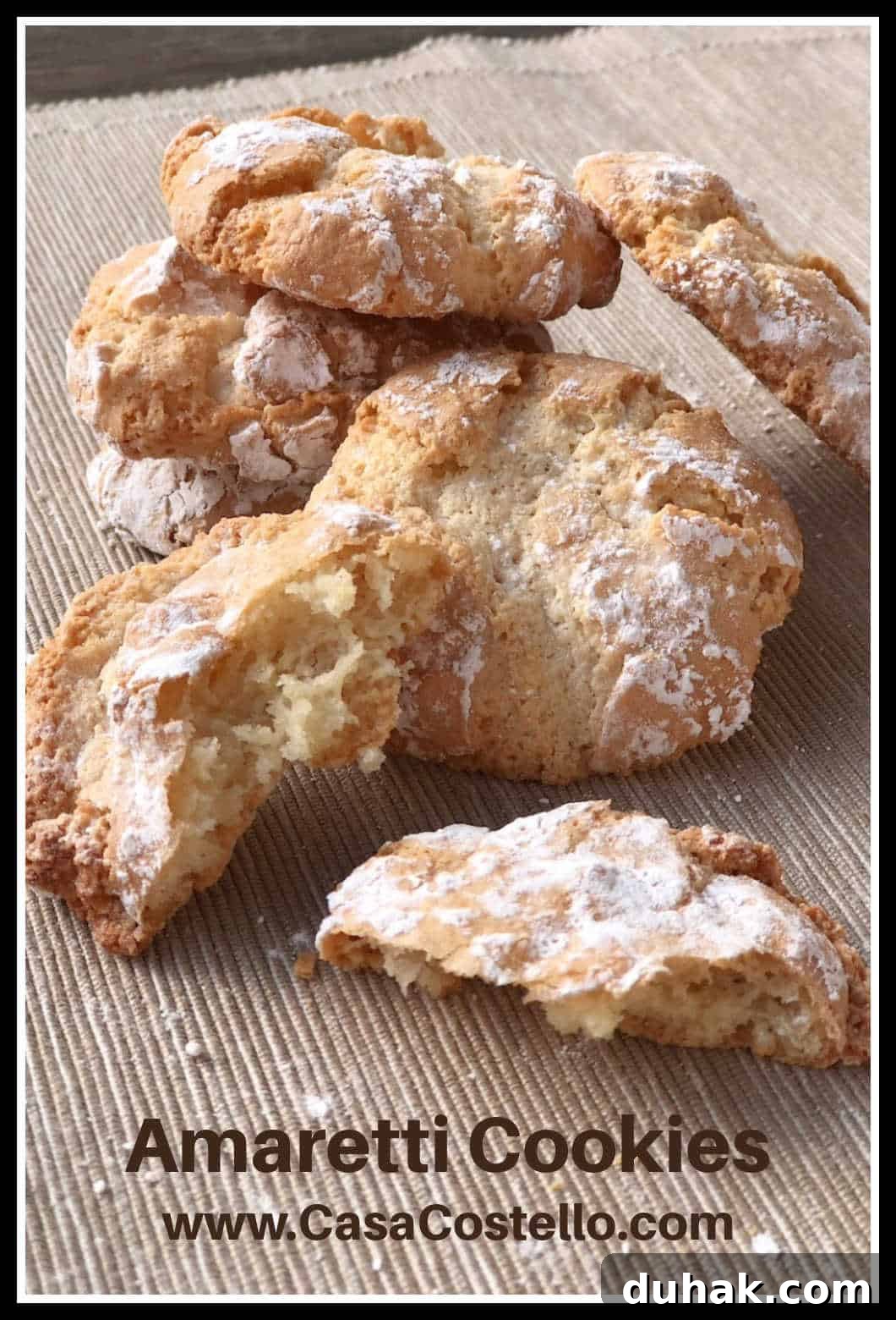 Amaretti Cookies in a toppling tower