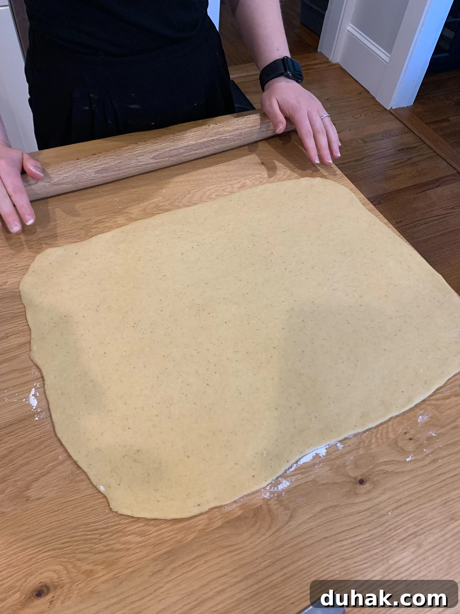 Rectangle of dough.