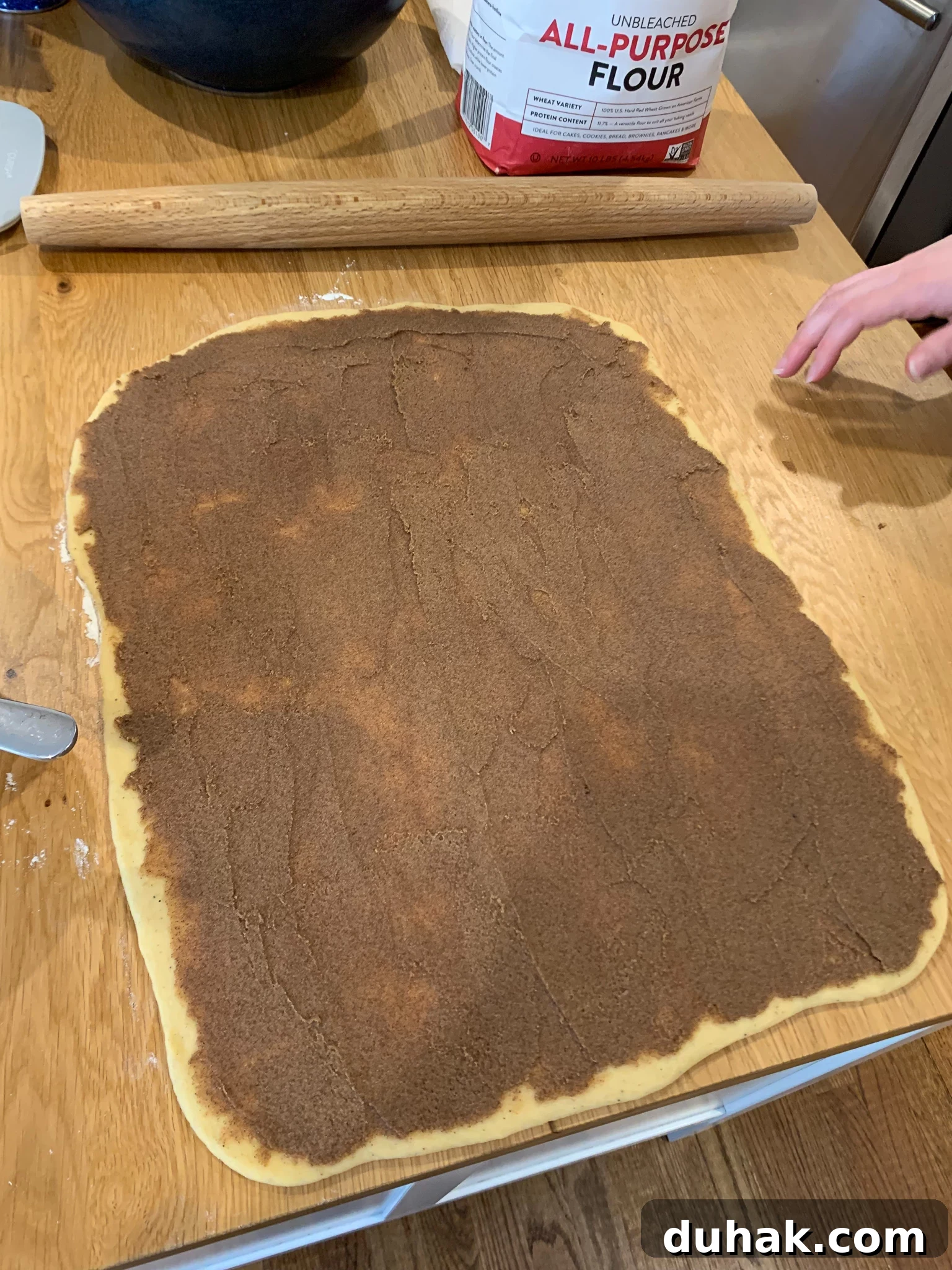 Filling spread on the top.