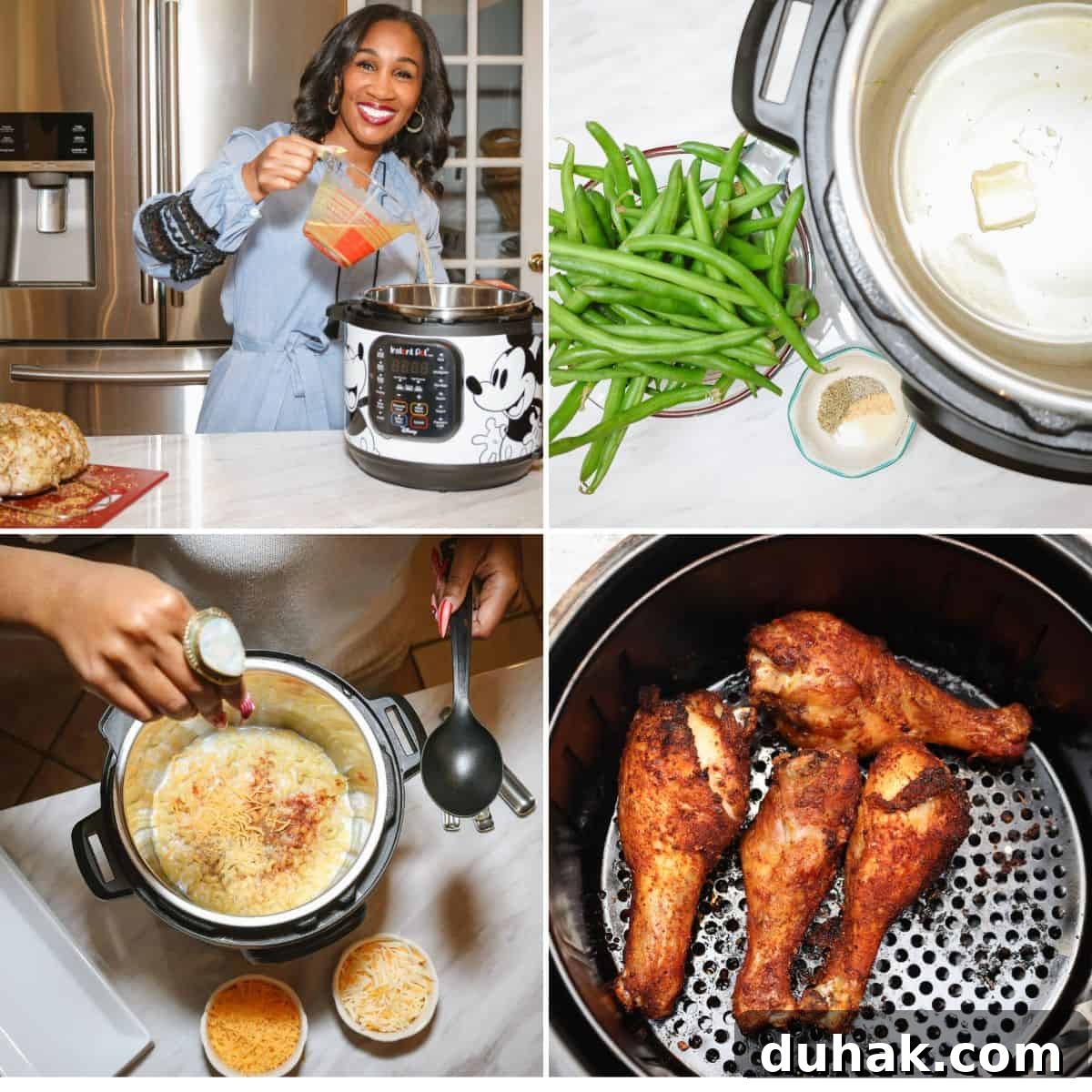 Top Modern Soul Food Recipes You’ll Love 2 Modern soul food recipes in action — Instant Pot green beans, creamy soul food macaroni and cheese, and air fryer fried chicken — showcasing how The Soul Food Pot® honors Black culinary tradition while adapting for today’s kitchens.