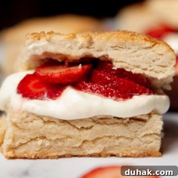 Classic gluten-free strawberry shortcake made with flakey biscuits filled with homemade whipped cream and strawberries.