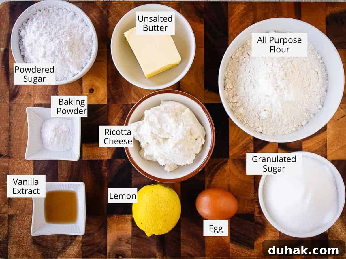 Lemon Ricotta Cookies Recipe — Soft, Zesty Citrus Cookies 3 Ingredients for this recipe as in the recipe card.