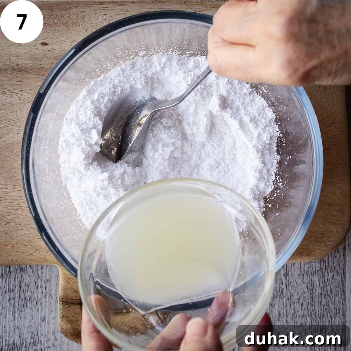 Lemon Ricotta Cookies Recipe — Soft, Zesty Citrus Cookies 10 Adding lemon juice to powdered sugar.