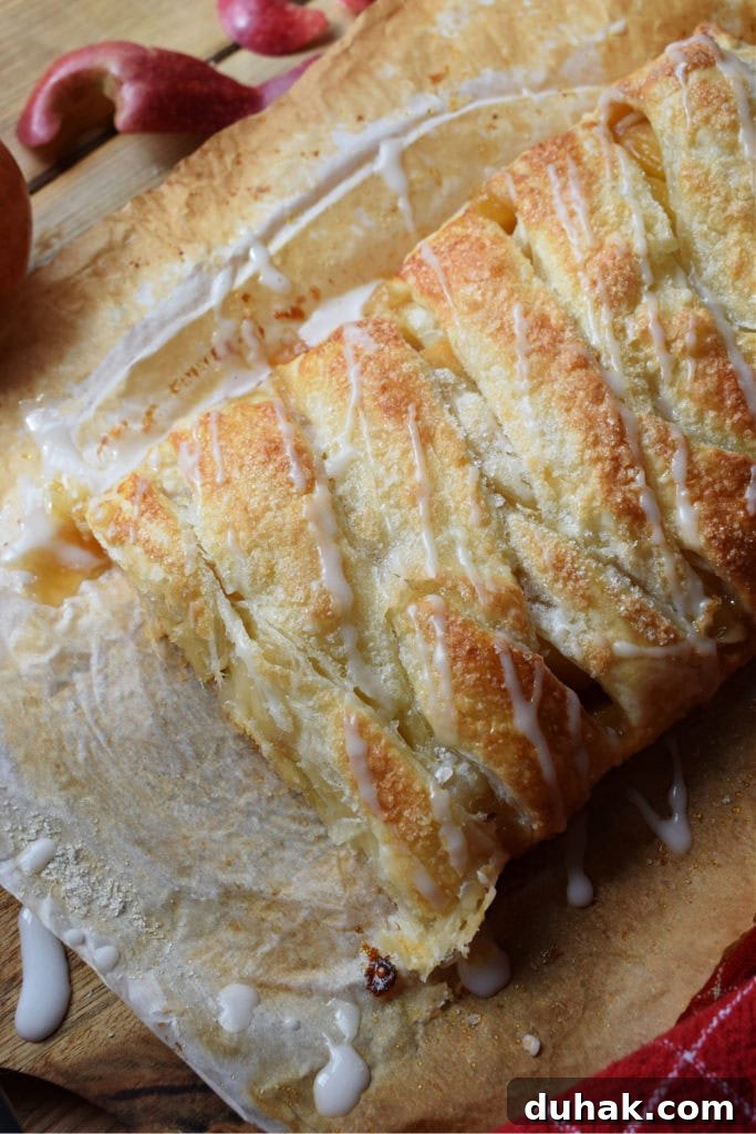 Lemon Cream Cheese Danish Recipe: Flaky Pastry with Zesty Filling 23 OVER HEAD SHOT OF EASY APPLE DANISH