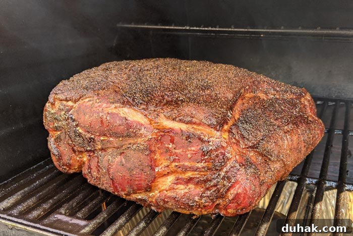 pork butt on smoker grates