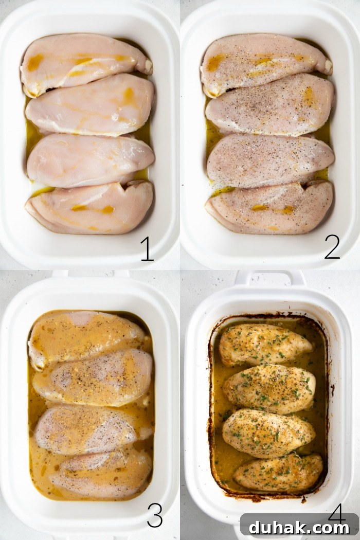 Baked Honey Mustard Chicken Breasts step-by-step photo collage