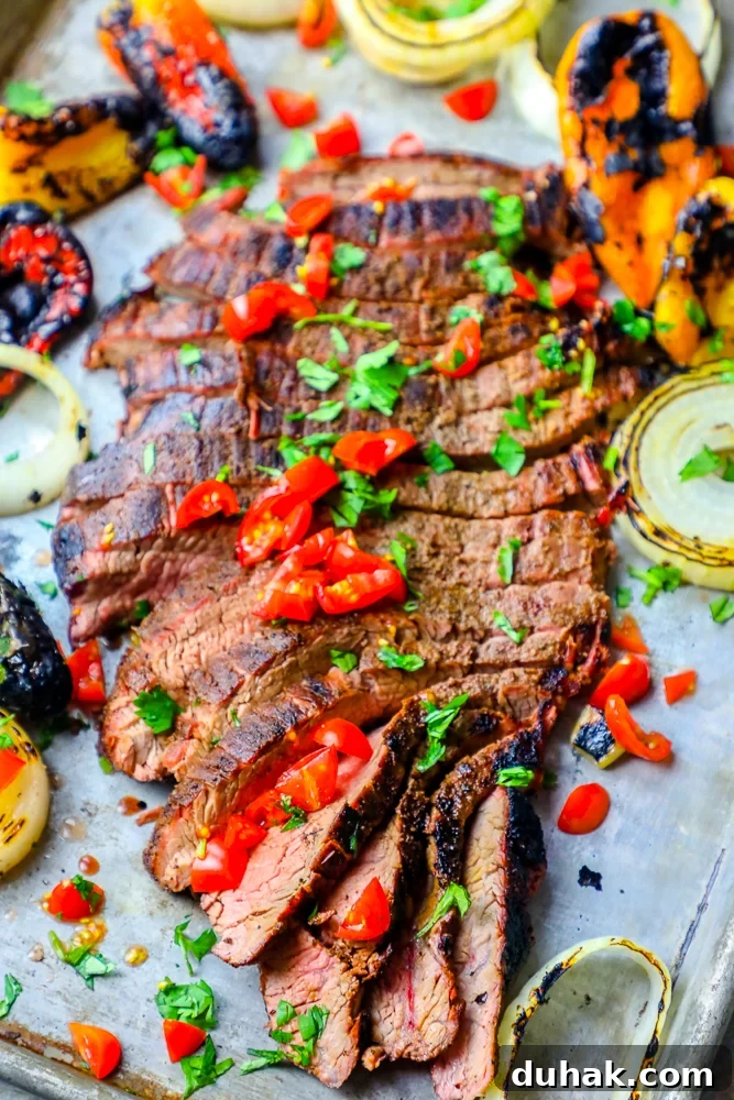 Grilled steak with vegetables, featuring the best carne asada recipe and easy grilled fajitas.