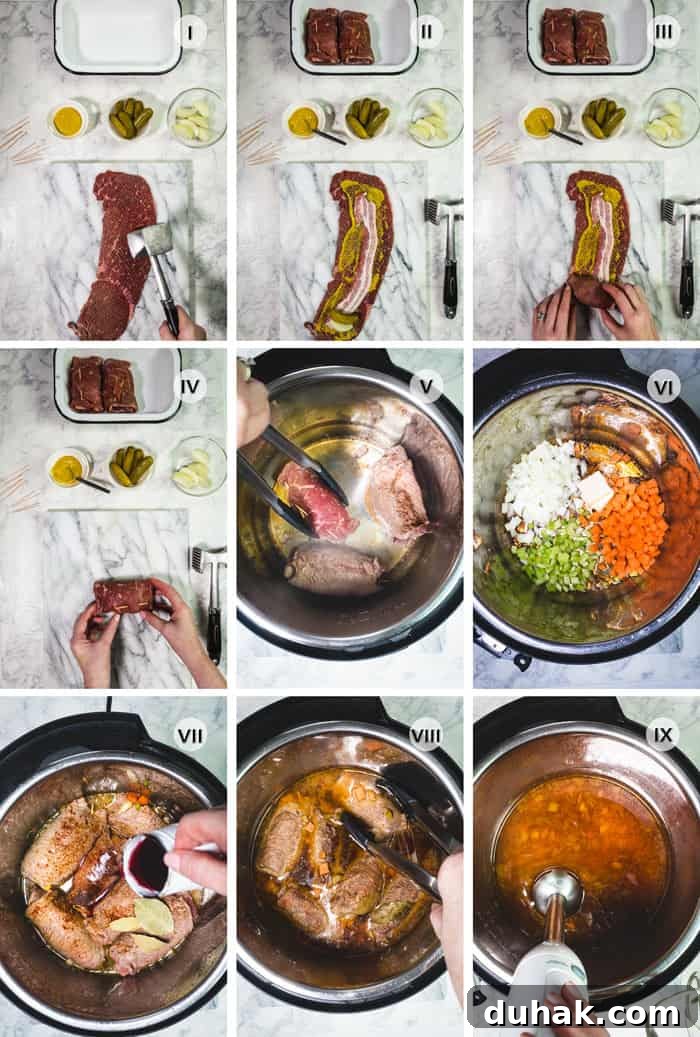 Step by step instructions on making beef roll ups.