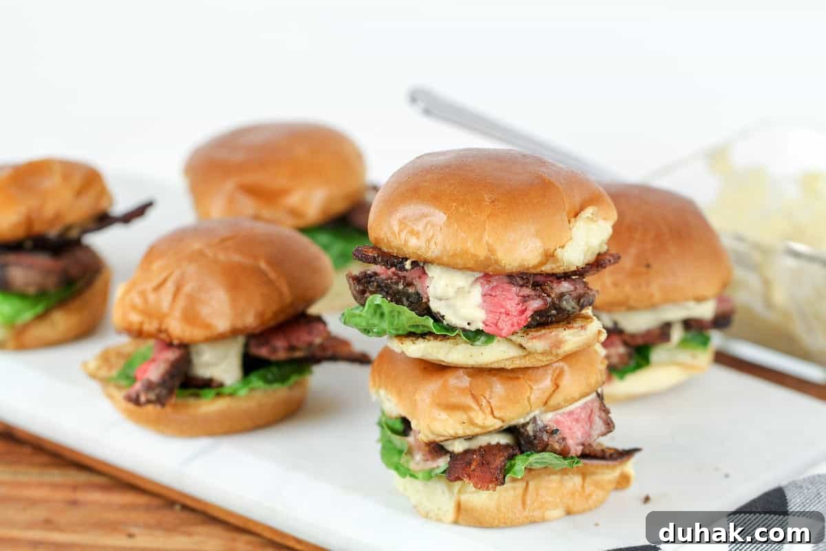 Rib-Eye Sliders with Garlic Parmesan Cream Sauce Recipe