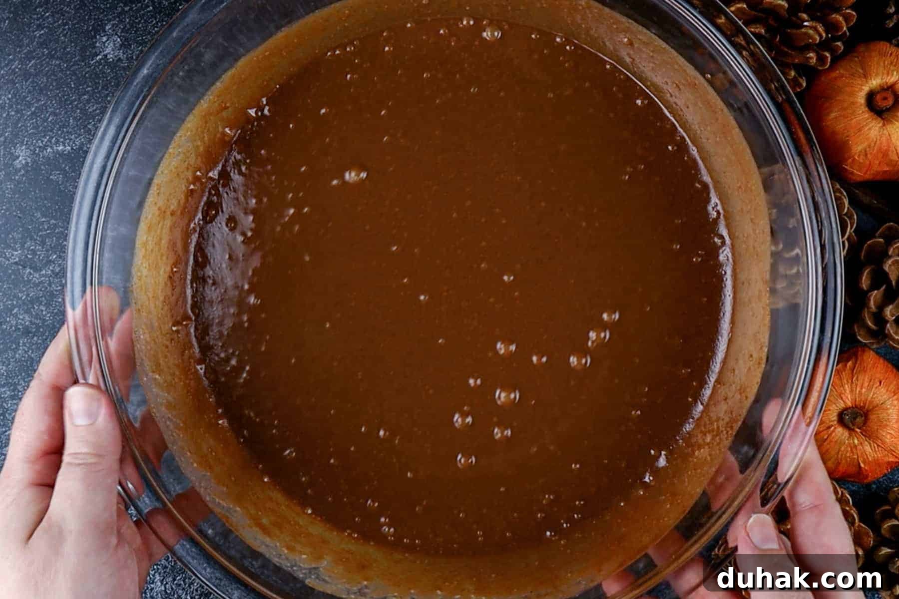 Decadent Chocolate Pumpkin Pie Recipe for Fall Desserts 11 Chocolate Pumpkin Pie filling mixed