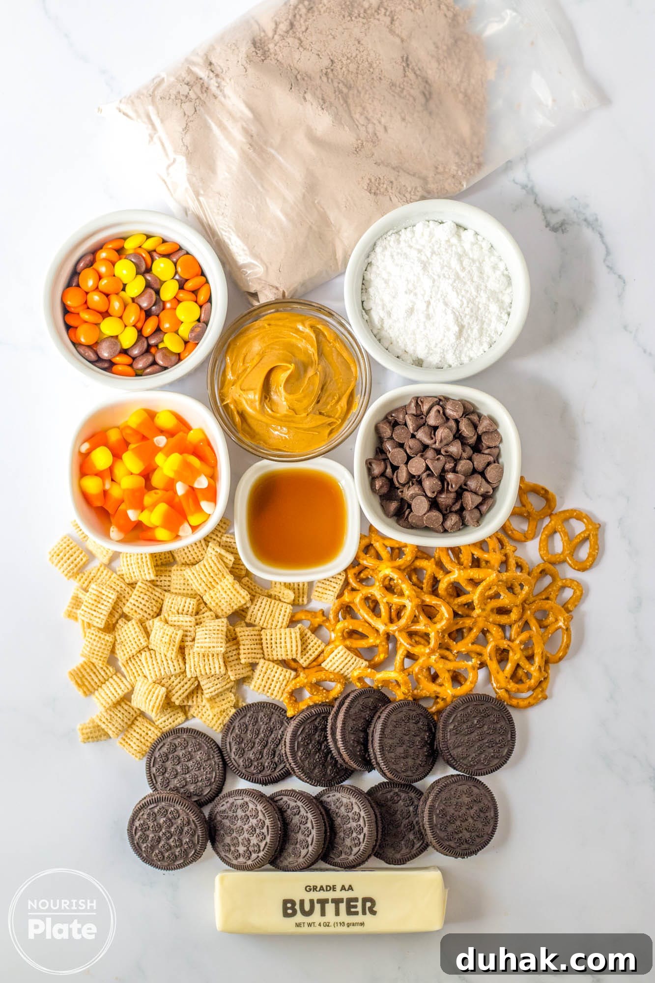 Autumn Puppy Chow Recipe: Seasonal Snack Mix for Fall 3 Ingredients needed to make fall puppy chow mix