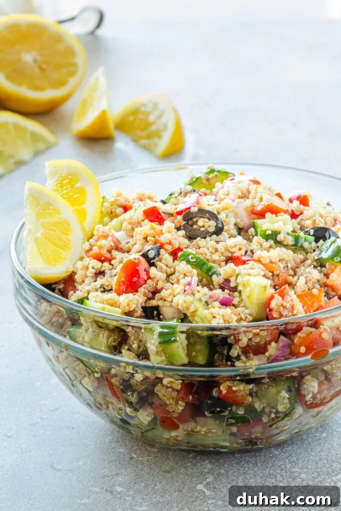 Greek-Style Quinoa Salad with Feta, Cucumber & Olives 6 Greek quinoa salad