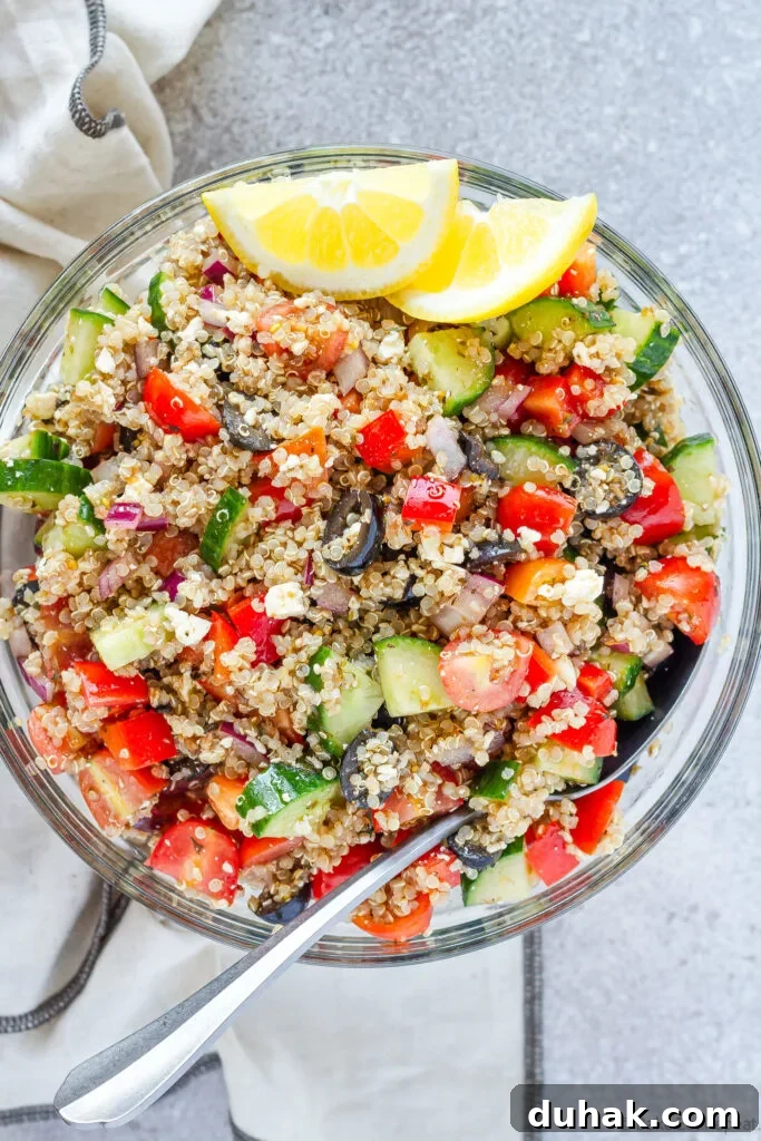 Greek-Style Quinoa Salad with Feta, Cucumber & Olives 7 easy Greek quinoa salad