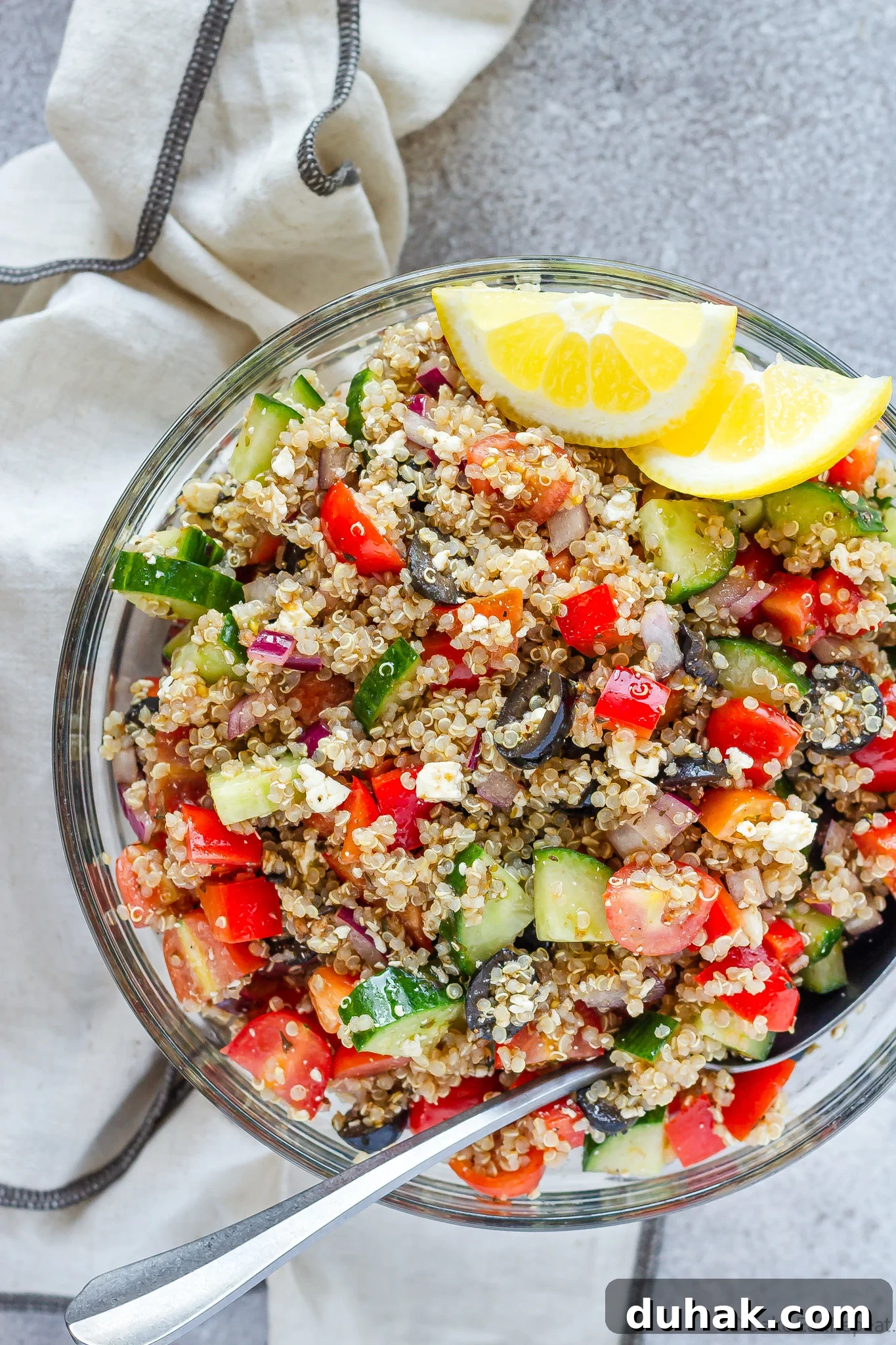 quick and easy Greek quinoa salad