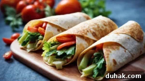Delicious wraps with fresh ingredients
