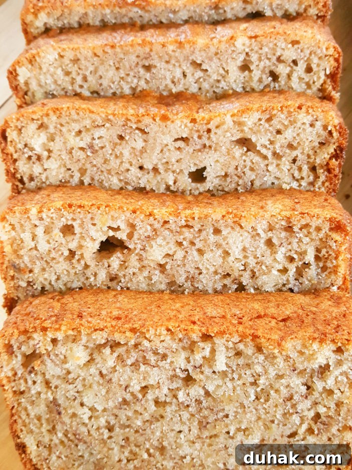 Banana Bread Recipe without Baking Soda - Easy to make, simple ingredients, no mixer, & only 8 minutes prep. Here, baking powder is used as a substitute. | Beat Bake Eat