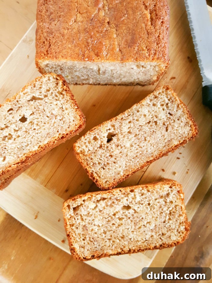 Banana Bread Recipe without Baking Soda - Easy to make, simple ingredients, no mixer, & only 8 minutes prep. Here, baking powder is used as a substitute. | Beat Bake Eat