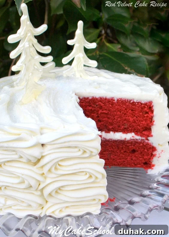 You will love this Scratch Red Velvet Cake Recipe! Moist, delicious, and flavorful! DELICIOUS Scratch Red Velvet Cake Recipe by MyCakeSchool.com