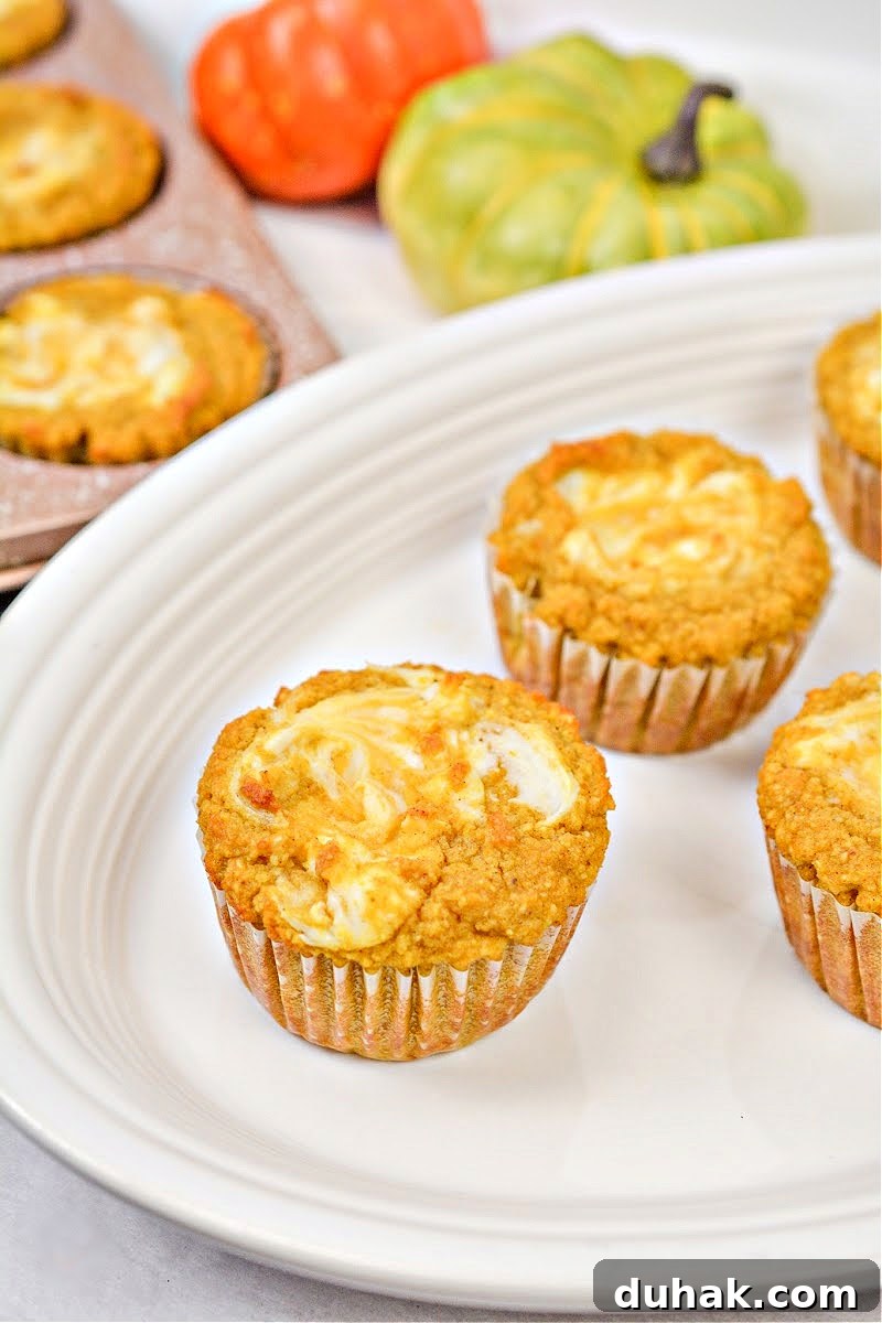 Keto Pumpkin Cream Cheese Swirl Muffins Recipe 2 Keto Pumpkin Cream Cheese Swirl Muffins