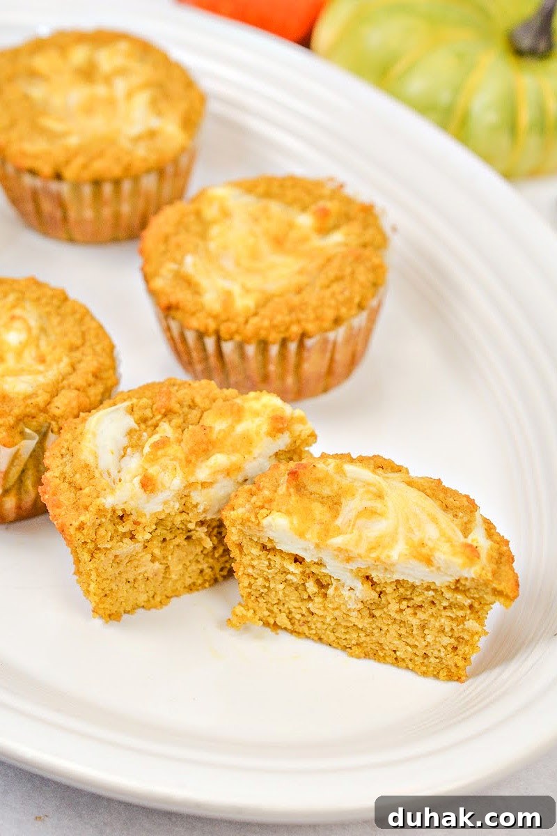 Keto Pumpkin Cream Cheese Swirl Muffins Recipe 3 Keto Pumpkin Cream Cheese Swirl Muffins