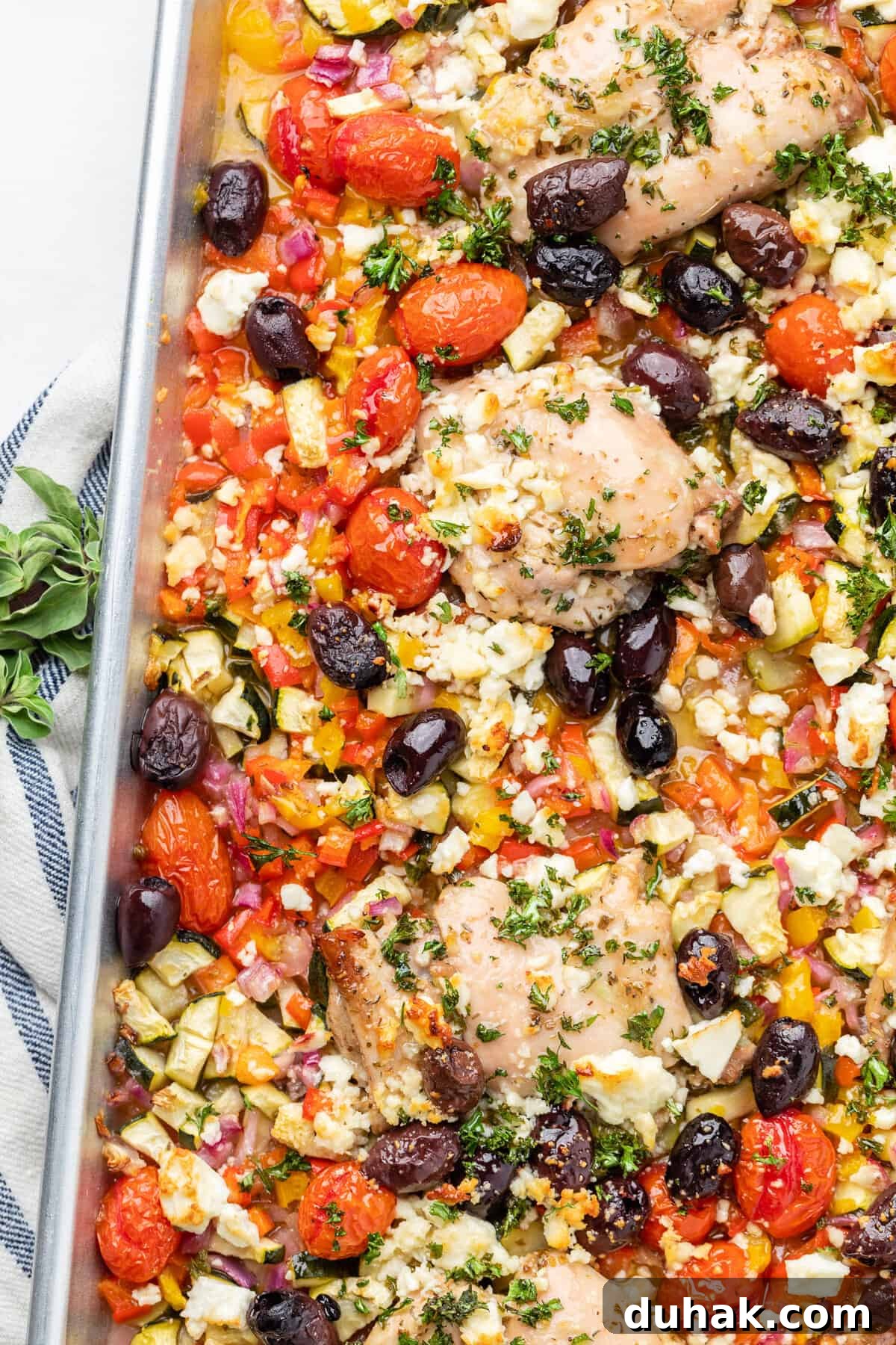 sheetpan greek chicken