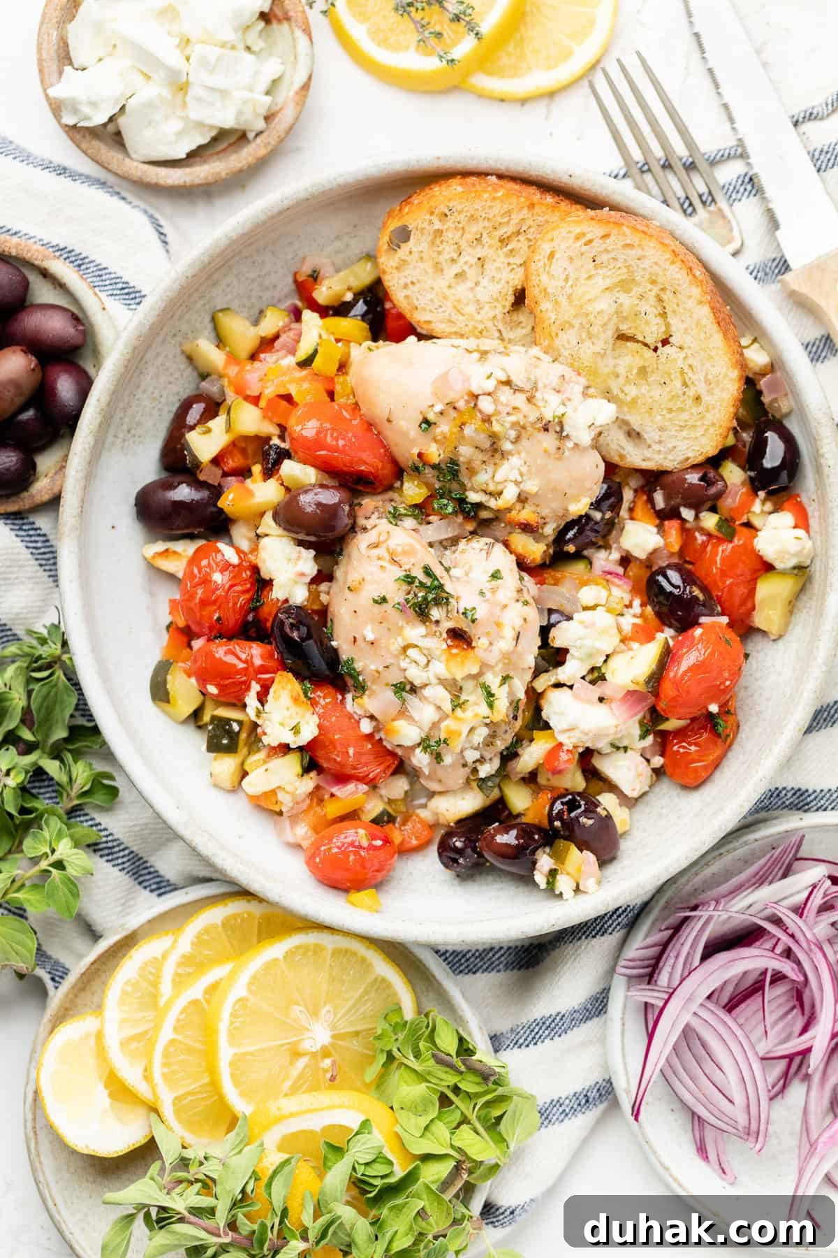 greek chicken in bowl