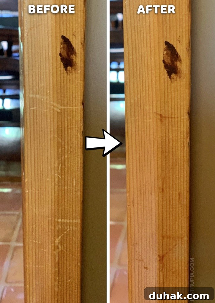 Useful Life Hack: How to removes scratches on wood with one simple ingredient! This easy household tip works like a charm for furniture, cabinets and more. DIY Homemade Wood Scratch Repair #instrupix #lifehacks 