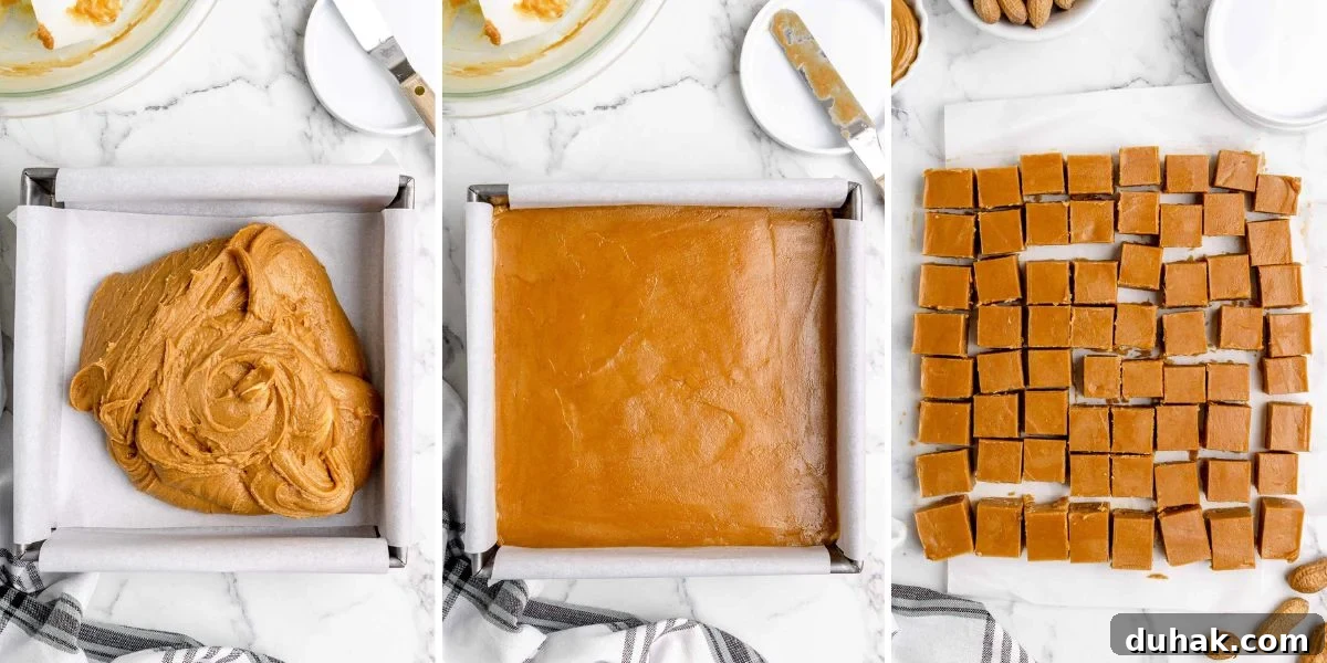 Peanut Butter Fudge with 2 Ingredients: Quick No-Bake Recipe 6 2 ingredient peanut butter fudge how to illustration