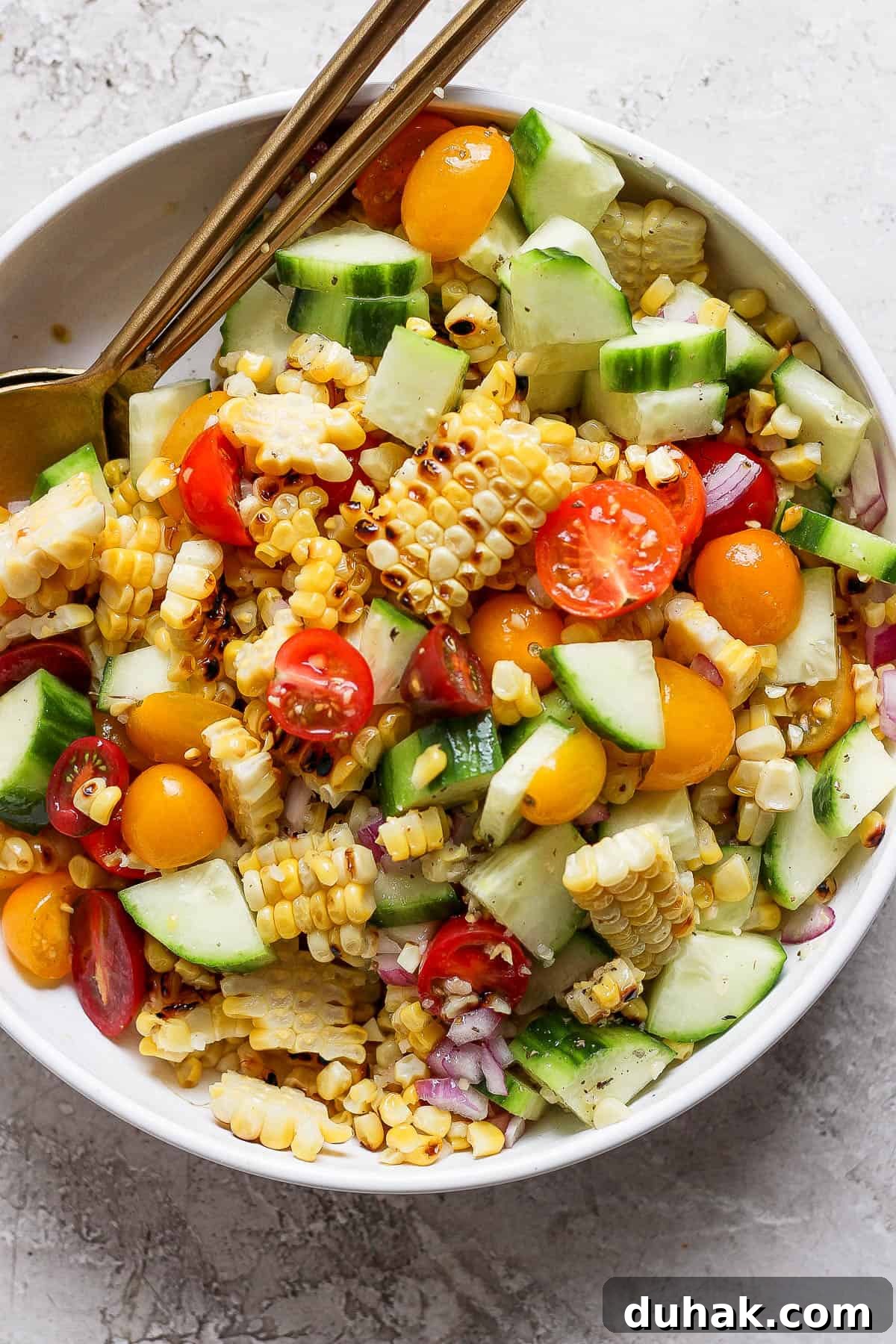 Cilantro-Lime Shrimp Bowl with Creamy Cilantro-Lime Sauce 5 A large bowl of grilled corn salad.