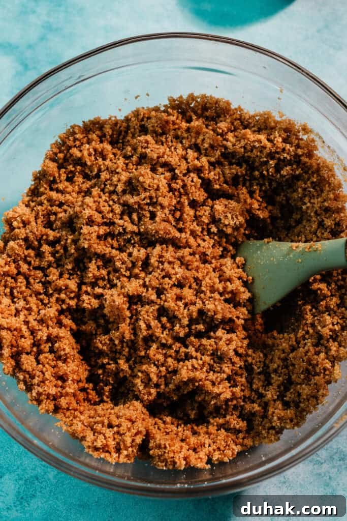 A bowl of the crust mixture.