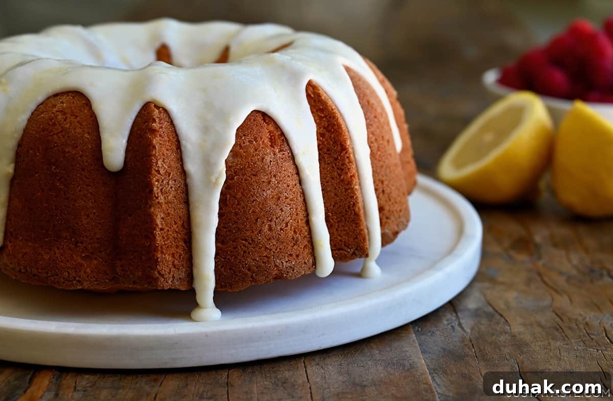 Glazed Lemon Pound Cake Recipe with Zesty Drizzle 7 Cream cheese lemon pound cake with lemon glaze.