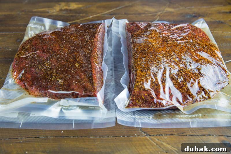 Sous Vide Brisket Flat Finished on the Big Green Egg 6 Smoked Sous Vide Brisket Flat