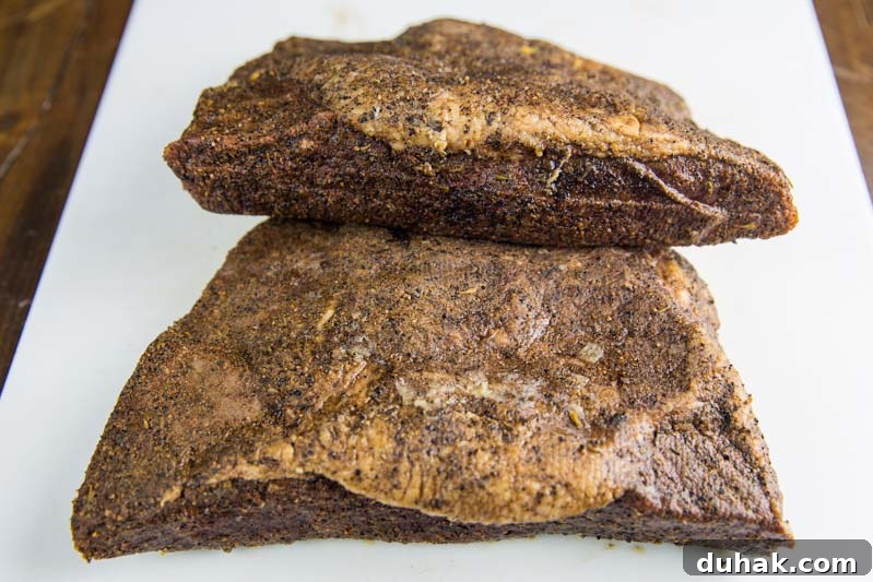 Sous Vide Brisket Flat Finished on the Big Green Egg 8 Smoked Sous Vide Brisket Flat