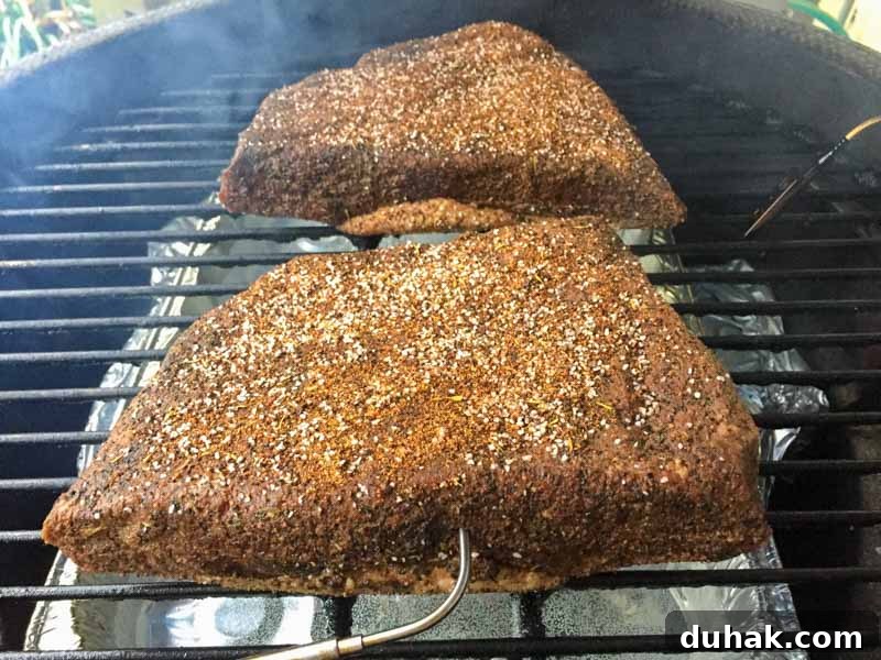 Sous Vide Brisket Flat Finished on the Big Green Egg 9 Smoked Sous Vide Brisket Flat