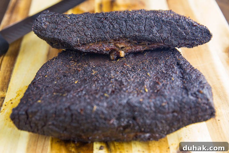Sous Vide Brisket Flat Finished on the Big Green Egg 10 Smoked Sous Vide Brisket Flat