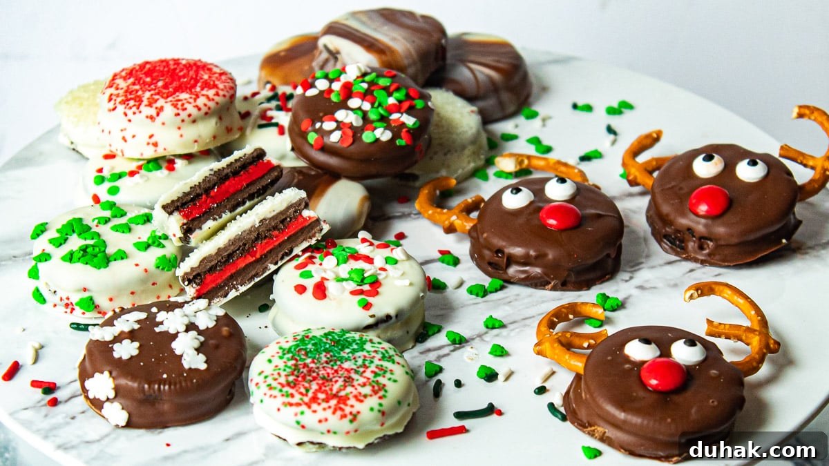 chocolate covered christmas oreos