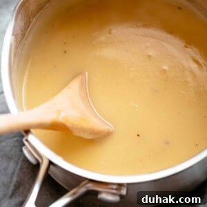 Turkey Gravy Recipe in a pan