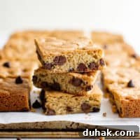 Congo Bars Recipe: Chewy Chocolate Brownie Squares 6 Side view of a batch of congo bars.