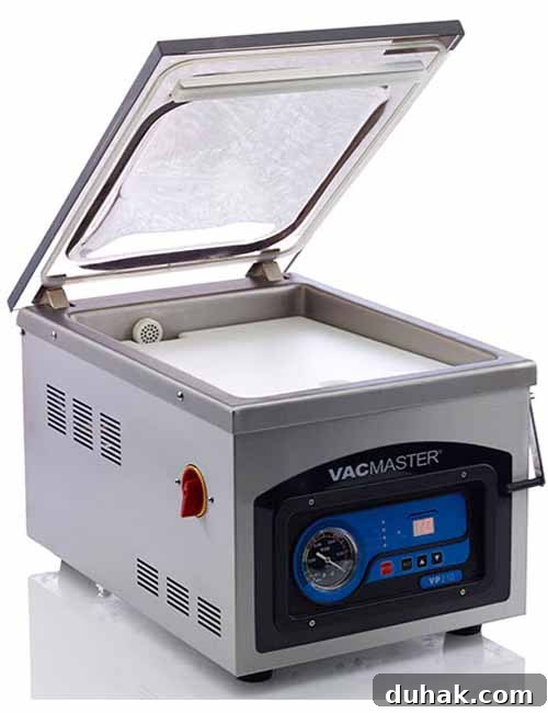VacMaster 210 Chamber Vacuum Sealer — Powerful Commercial Performance 3 VacMaster VP210 Chamber Vacuum sealer top view.
