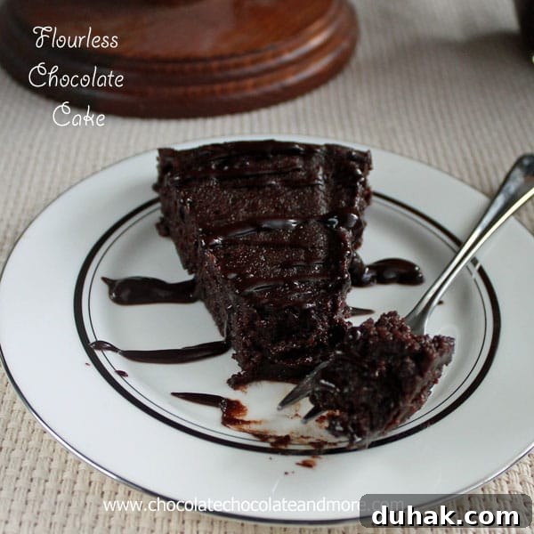 Flourless Chocolate Cake drizzled with Chocolate Ganache