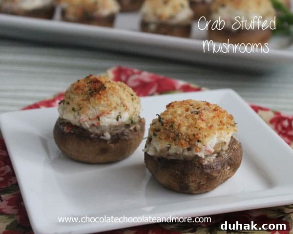 Crab Stuffed Mushrooms-with a hint of hot sauce to give them just a little kick
