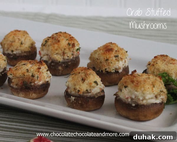 Crab Stuffed Mushrooms-with a hint of hot sauce to give them just a little kick
