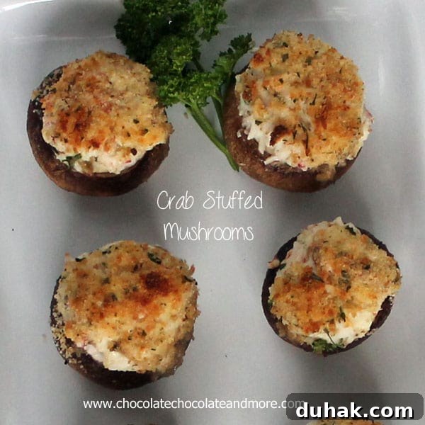 Crab Stuffed Mushrooms-with a hint of hot sauce to give them just a little kick